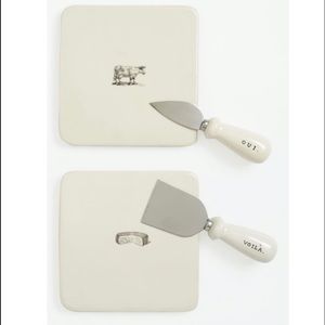 RAE DUNN set of plates and knives